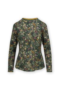Pip Studio Top Lange Mouw Tutti i Fiori Donkergroen XL