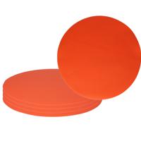 Wicotex Placemats Uni - 6x - oranje - rond 38 cm - anti slip laag - Teflon coating toplaag