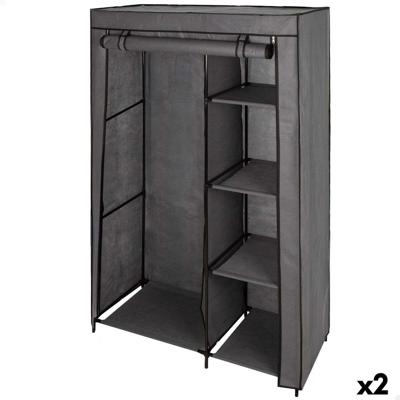 Klerenkast Max Home Donker grijs 105 X 160 X 44 CM 2 Stuks