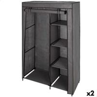 Klerenkast Max Home Donker grijs 105 X 160 X 44 CM 2 Stuks