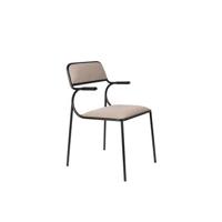 Zuiver Alba Eetkamerstoelen met armleuning Zwart|Beige - Set van 2