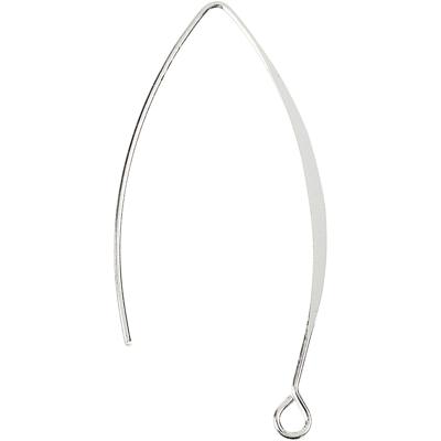Creativ Company Oorbel, h: 42 mm, gatgrootte 2 mm, verzilverd, 30 stuk/ 1 doos