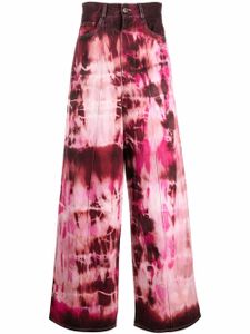 AMI Paris jean ample à motif tie-dye - Rose