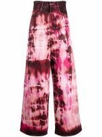 AMI Paris jean ample à motif tie-dye - Rose - thumbnail