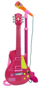 Bontempi elektronische rockgitaar met microfoon 112 cm roze