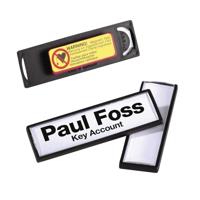Badge durable clip card met magneet 17x67mm