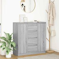 Dressoir met lades 100,5x35x98,5 cm spaanplaat grijs Sonoma