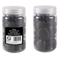 Decoratie steentjes/kiezelstenen zwart 500 gram - thumbnail