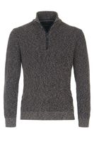 Casa Moda Casual Regular Fit Half-Zip Sweater bruin, Effen