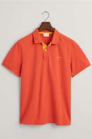 GANT Regular Fit Polo shirt Korte mouw oranje - thumbnail