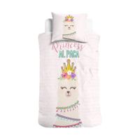 Kinderdekbedovertrek Katoen - 140x220 cm Roze - Dessin: Dieren - Little Monster - Dekbed-Discounter.nl
