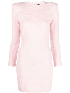 Balmain robe en maille à motif monogrammé - Rose