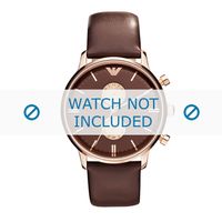 Armani horlogeband AR0387 Leder Bruin 22mm