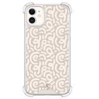 iPhone 11 shockproof hoesje - Ivory abstraction