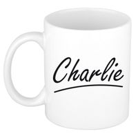 Naam cadeau mok / beker Charlie met sierlijke letters 300 ml