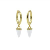 Karma Oorringen Hinged Hoops Emaille Cone Wit Goud