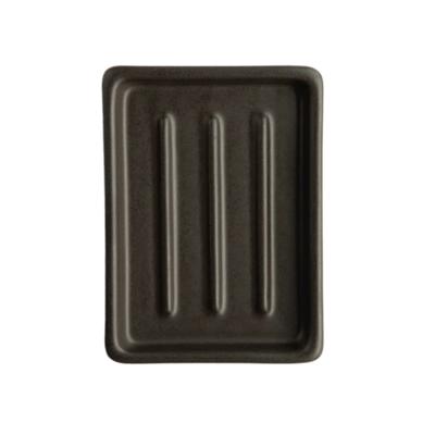 Day 1 Handgemaakt Keramieken Zeepbakje Zwart met Ribbels Day 1 Handgemaakt Keramieken Zeepbakje Zwart met Ribbels