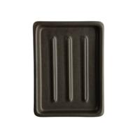 Day 1 Handgemaakt Keramieken Zeepbakje Zwart met Ribbels