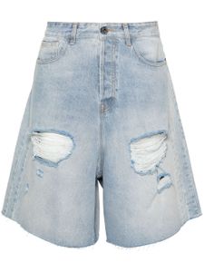 VETEMENTS short Destroyed en jean - Bleu