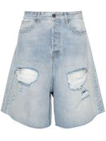 VETEMENTS short Destroyed en jean - Bleu - thumbnail