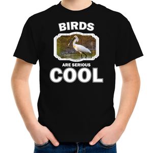 Dieren lepelaar vogel t-shirt zwart kinderen - birds are cool shirt jongens en meisjes