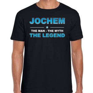 Naam cadeau t-shirt Jochem - the legend zwart voor heren