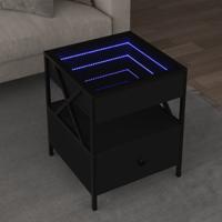 Salontafel met Infinity LED 40x40x51 cm zwart