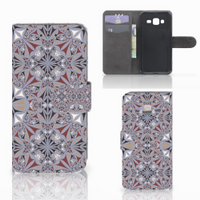 Samsung Galaxy J3 2016 Bookcase Flower Tiles - thumbnail