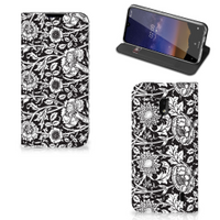 Nokia 2.2 Smart Cover Black Flowers