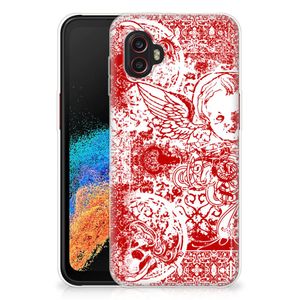 Silicone Back Case Samsung Galaxy Xcover 6 Pro Angel Skull Rood