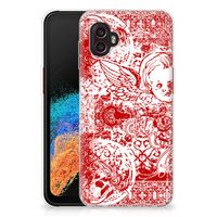 Silicone Back Case Samsung Galaxy Xcover 6 Pro Angel Skull Rood - thumbnail