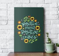 Canvas schilderij motivatie Bloemen en motiverende quote