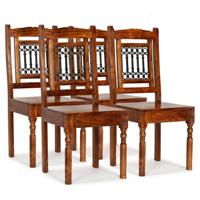 Eetkamerstoelen 4 st massief hout klassiek