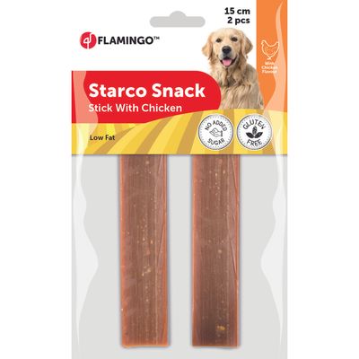 Hondensnack Starco Staaf Kipsmaak 15 cm 2 stuks 215 gr - 2 stuks x 15 cm Flamingo Bruin