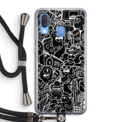 Vexx Black City : Samsung Galaxy A40 Transparant Hoesje met koord