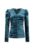 Aaiko Janita Velvet Pes 188 T-shirt Lange Mouw Petrol