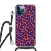 Purple Giraffe: iPhone 13 Pro Max Transparant Hoesje met koord