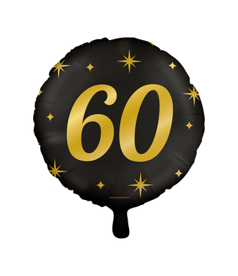Classy Folieballon 60 Jaar Zwart/Goud (46cm)