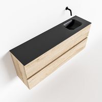 Toiletmeubel Mondiaz Ada | 120 cm | Meubelkleur Washed oak | Lex wastafel Urban Rechts | Zonder kraangat