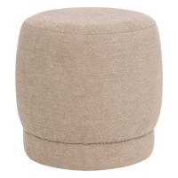 Poef om te zitten Perfect Seat - stof/hout - beige - D40 x H40 cm - bijzet stoeltjes - thumbnail