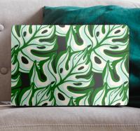 Stickers voor laptop Zwart en groen spetterend florapatroon