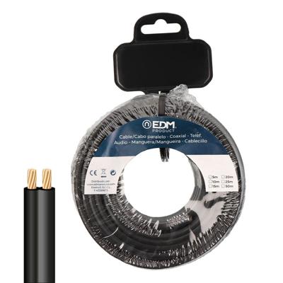 Platte parallelle kabel EDM 28716 Zwart 50 m 2 x 0,75 mm