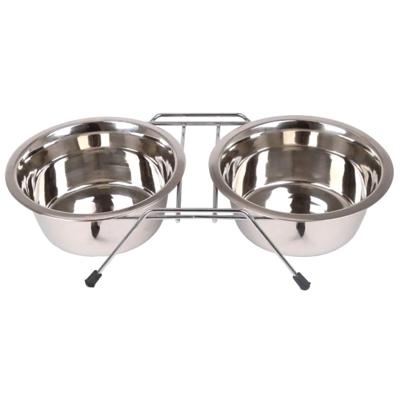 Nobleza Hondenvoerbak met standaard - Dubbel - RVS - Maat L Nobleza Hondenvoerbak met standaard - Dubbel - RVS - Maat L