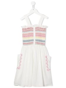 Stella McCartney Kids robe à fronces - Blanc
