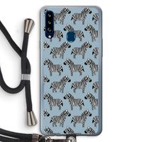 Zebra: Samsung Galaxy A20s Transparant Hoesje met koord
