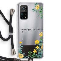 Gele bloemen: Xiaomi Mi 10T 5G Transparant Hoesje met koord