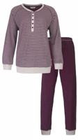 Tenderness Winter badstof dames pyjama - Bordeaux - Warm pyjama pak met boordjes