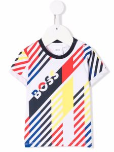 BOSS Kidswear t-shirt colour block - Blanc