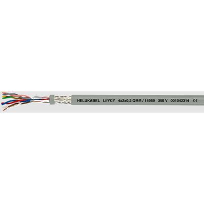 HELU 15989-1000 Datakabel LifYCY 4 x 2 x 2 mm² Grijs 1000 m