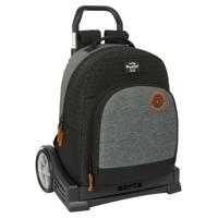 Schoolrugzak met Wielen BlackFit8 Old school Zwart Grijs 32 x 42 x 15 cm